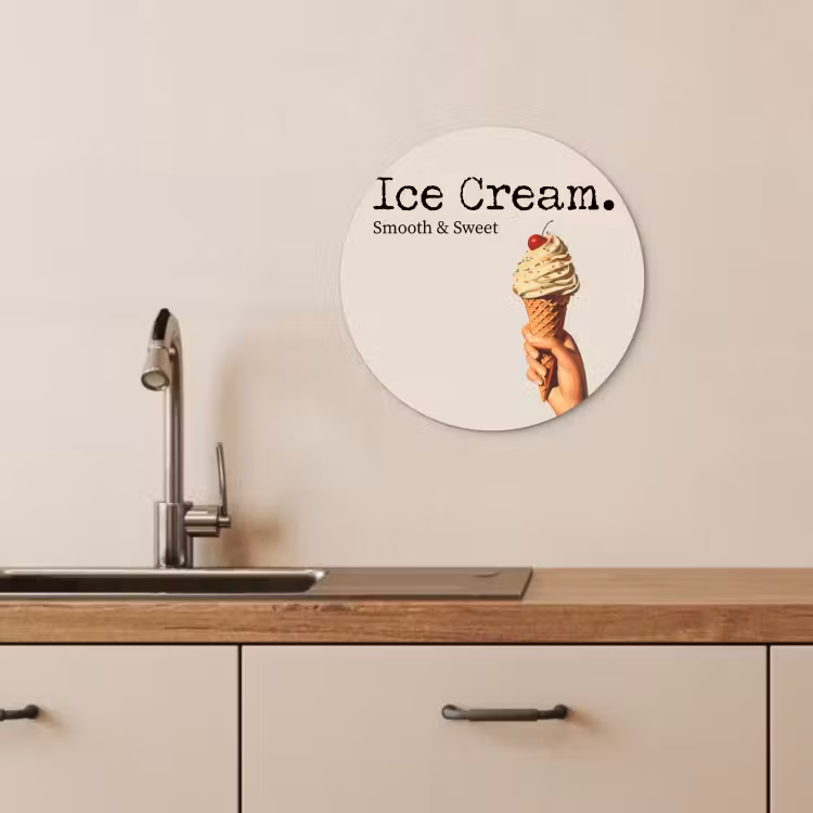 Muurcirkel - Ice cream - Softijs - Kleurrijk - Kers — 4