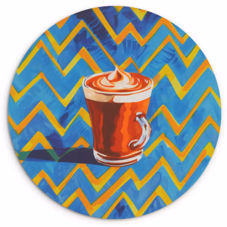 Muurcirkel - Mok - Koffie - Zigzag - Slagroom — 1