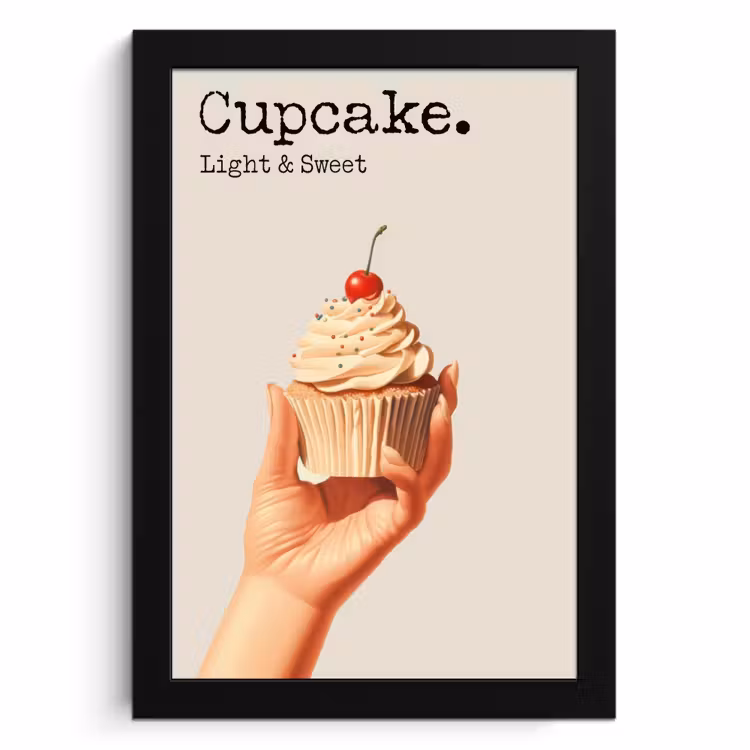 Poster met lijst - Cupcake - Zoet - Kers — 1