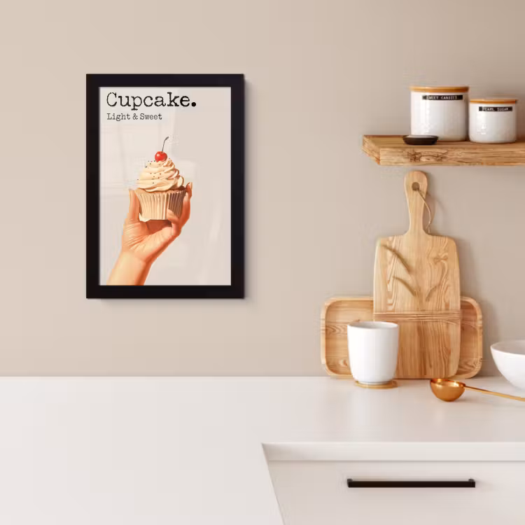 Poster met lijst - Cupcake - Zoet - Kers — 2