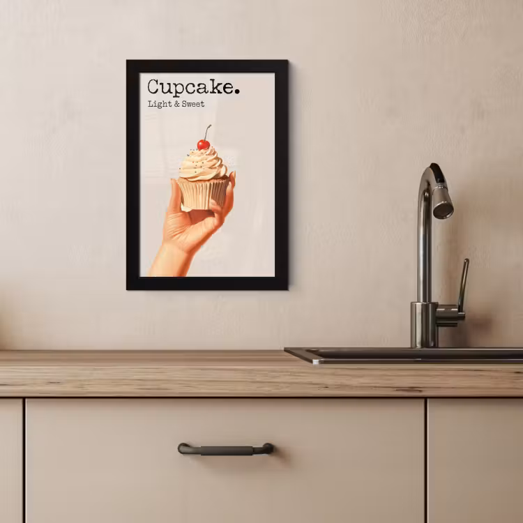 Poster met lijst - Cupcake - Zoet - Kers — 3