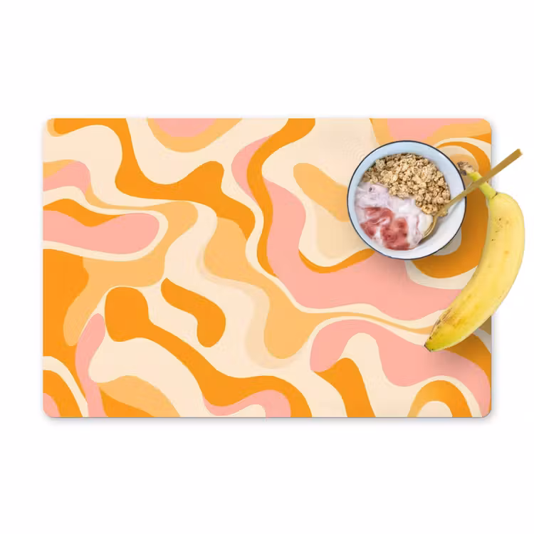 Placemat vinyl - Abstract - Golvend - Oranje — 1