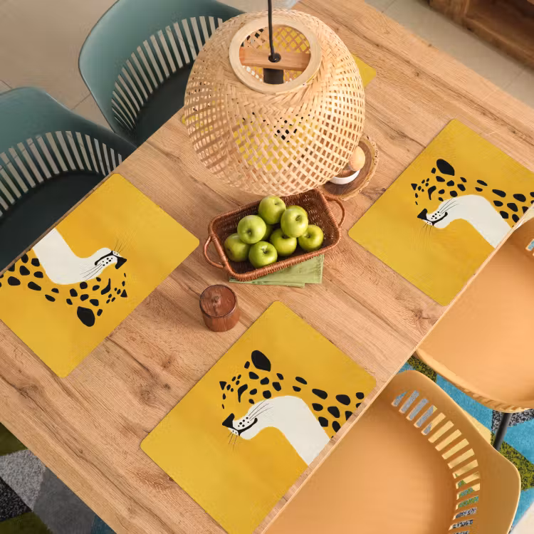 Placemat vinyl - Cheetah - Illustratie - Geel — 3