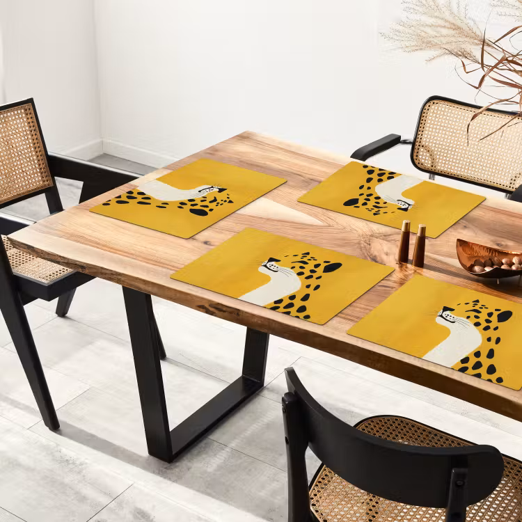 Placemat vinyl - Cheetah - Illustratie - Geel — 4