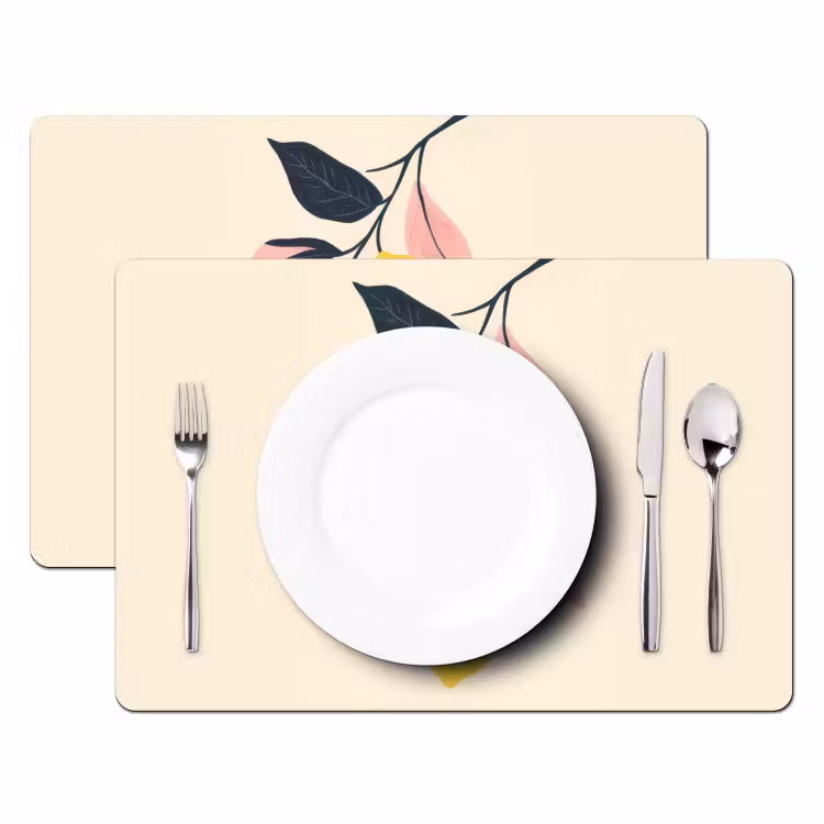 Placemat vinyl - Citroenen - Felgeel - Tak - Bladeren — 2