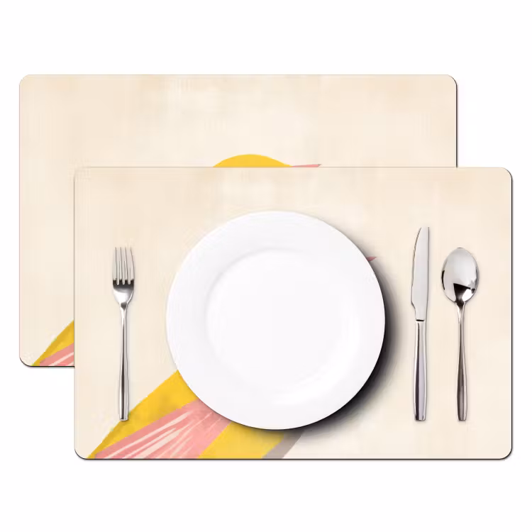 Placemat vinyl - Vogel - Minimalistisch - Geel — 2