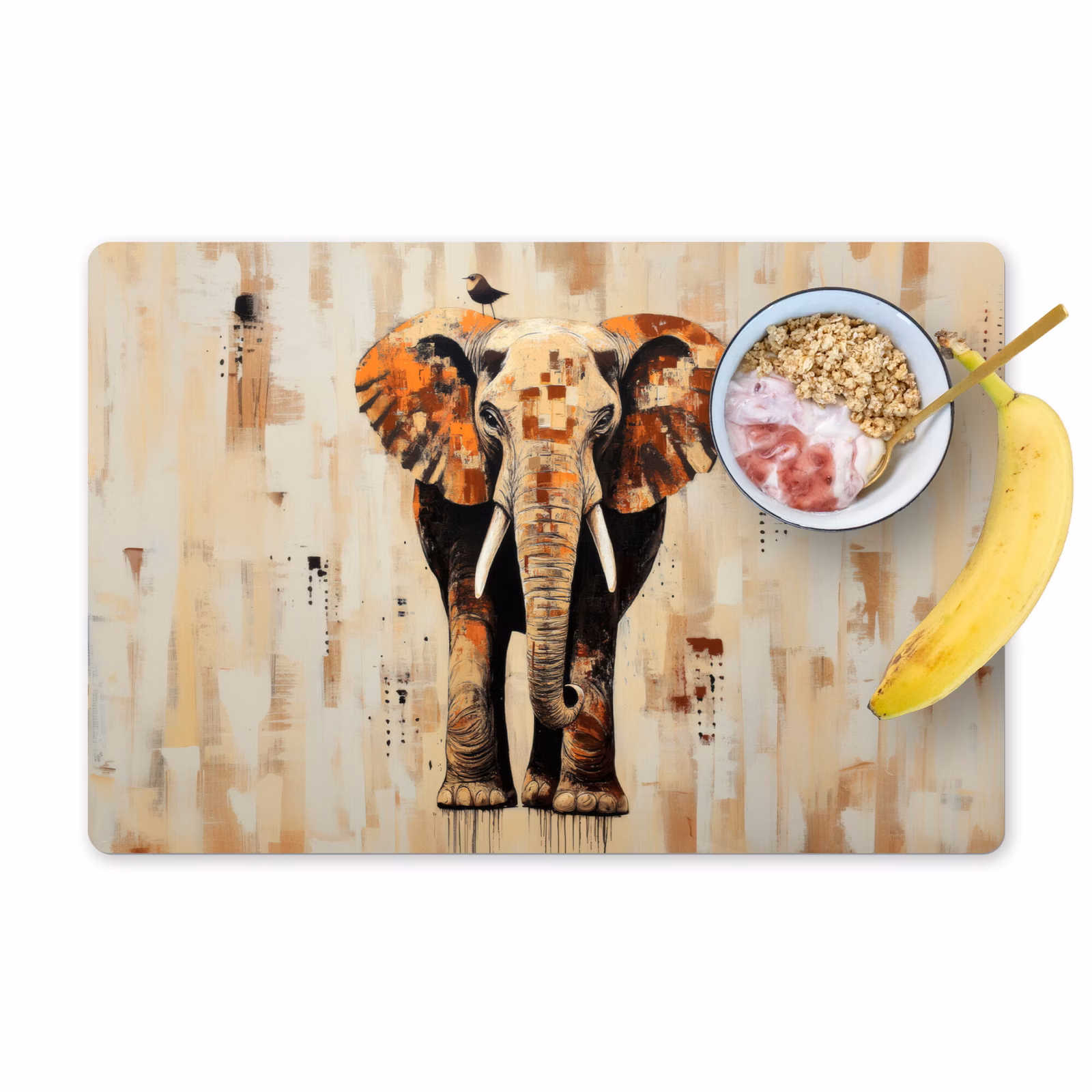 Placemat vinyl - Olifant - Slurf - Mozaïek - Abstract — 1