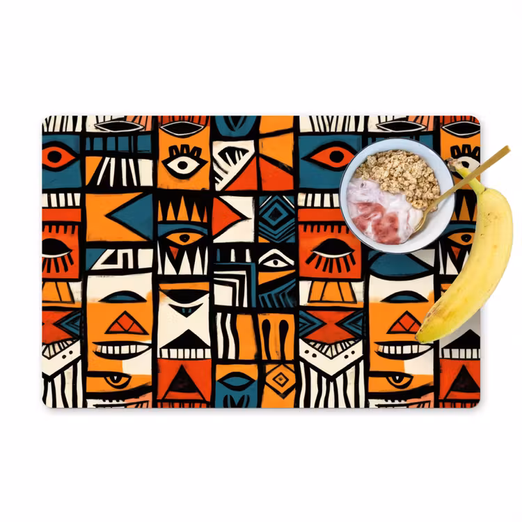 Placemat vinyl - Abstract - Gezichten - Mozaïek — 1