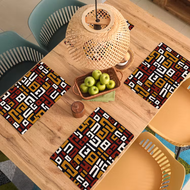 Placemat vinyl - Abstract - Patroon - Rood — 3
