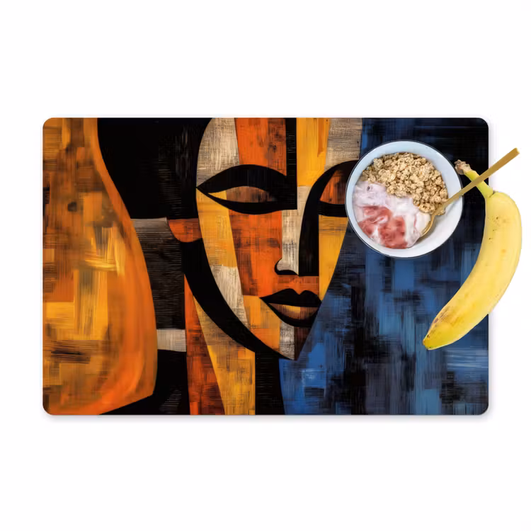 Placemat vinyl - Abstract - Portret - Kleurvakken — 1