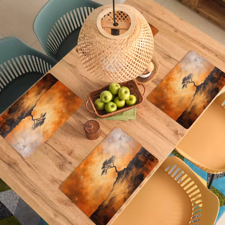 Placemat vinyl - Boom - Landschap - Oranje — 3