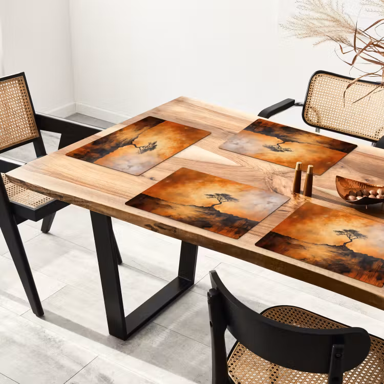 Placemat vinyl - Boom - Landschap - Oranje — 4