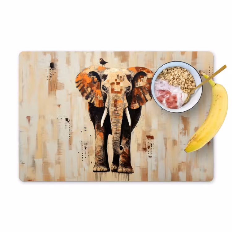 Placemat vinyl - Olifant - Slurf - Mozaïek - Abstract — 1