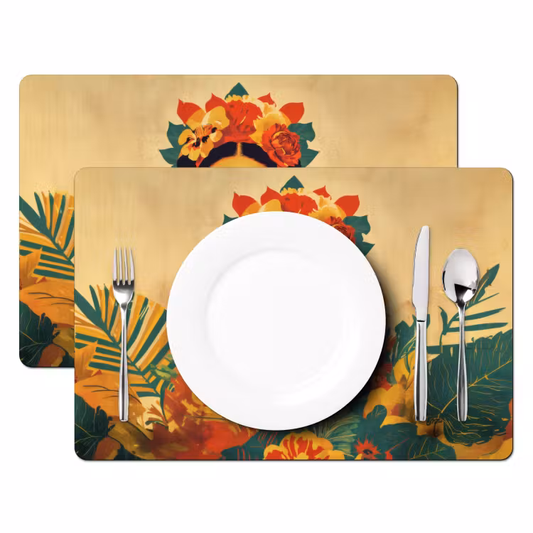 Placemat vinyl - Vrouwelijk - Bloemen - Sieraden — 2