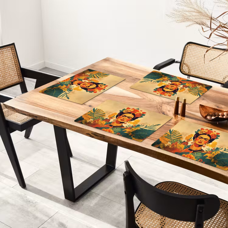 Placemat vinyl - Vrouwelijk - Bloemen - Sieraden — 4