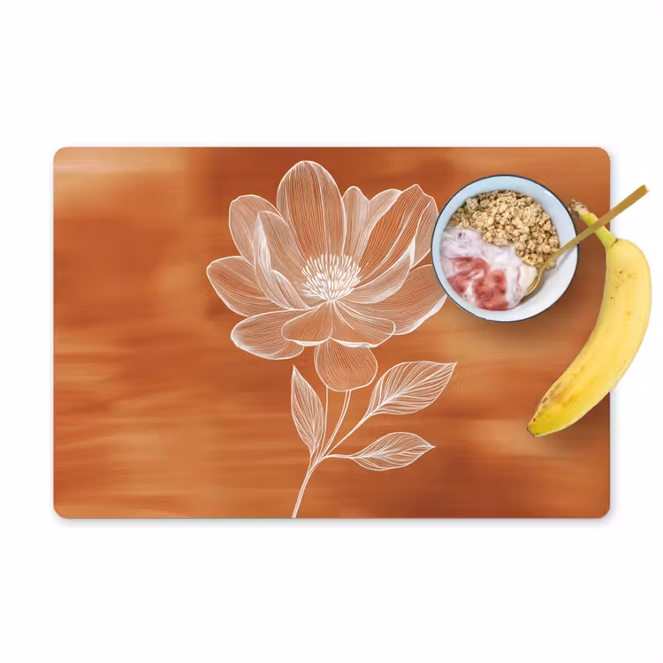Placemat vinyl - Bloem - Minimalistisch - Wit — 1