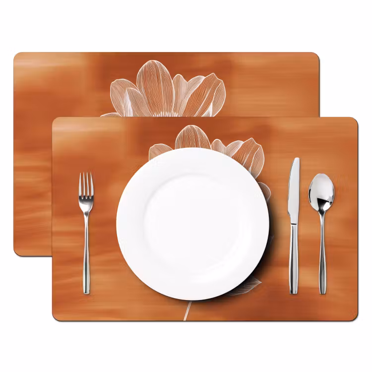 Placemat vinyl - Bloem - Minimalistisch - Wit — 2