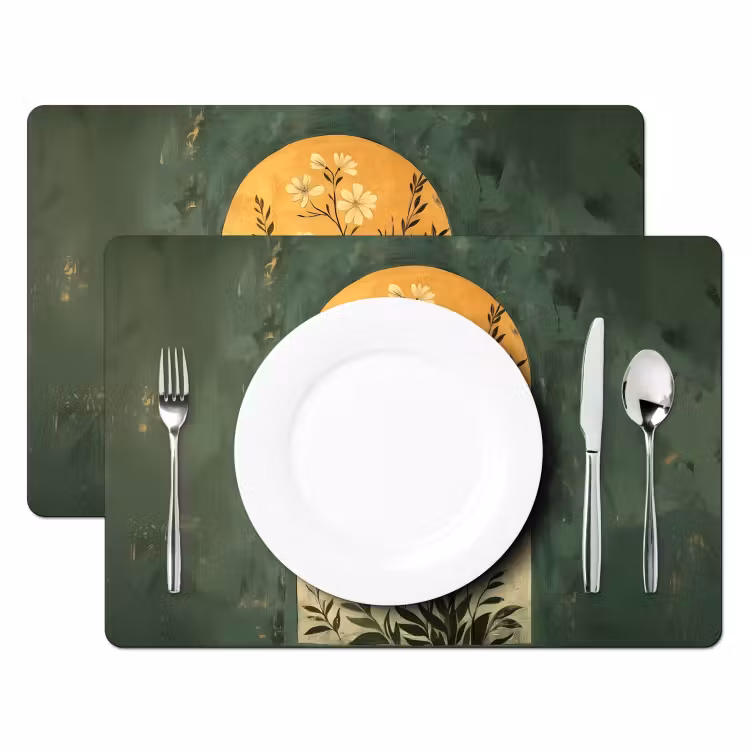 Placemat vinyl - Plant - Bloemen - Wit — 2
