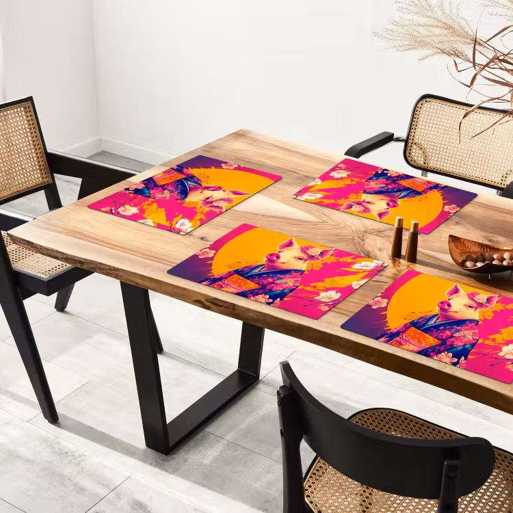 Placemat vinyl - Varken - Bloemkroon - Kimono - Abstract — 4