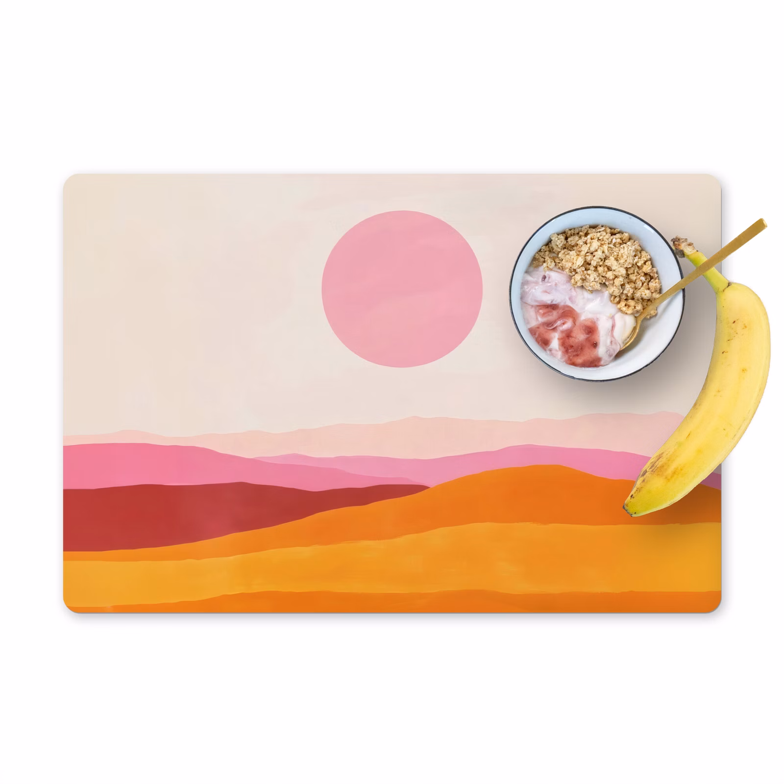 Placemat vinyl - Heuvels - Oranje - Zon - Abstract — 1