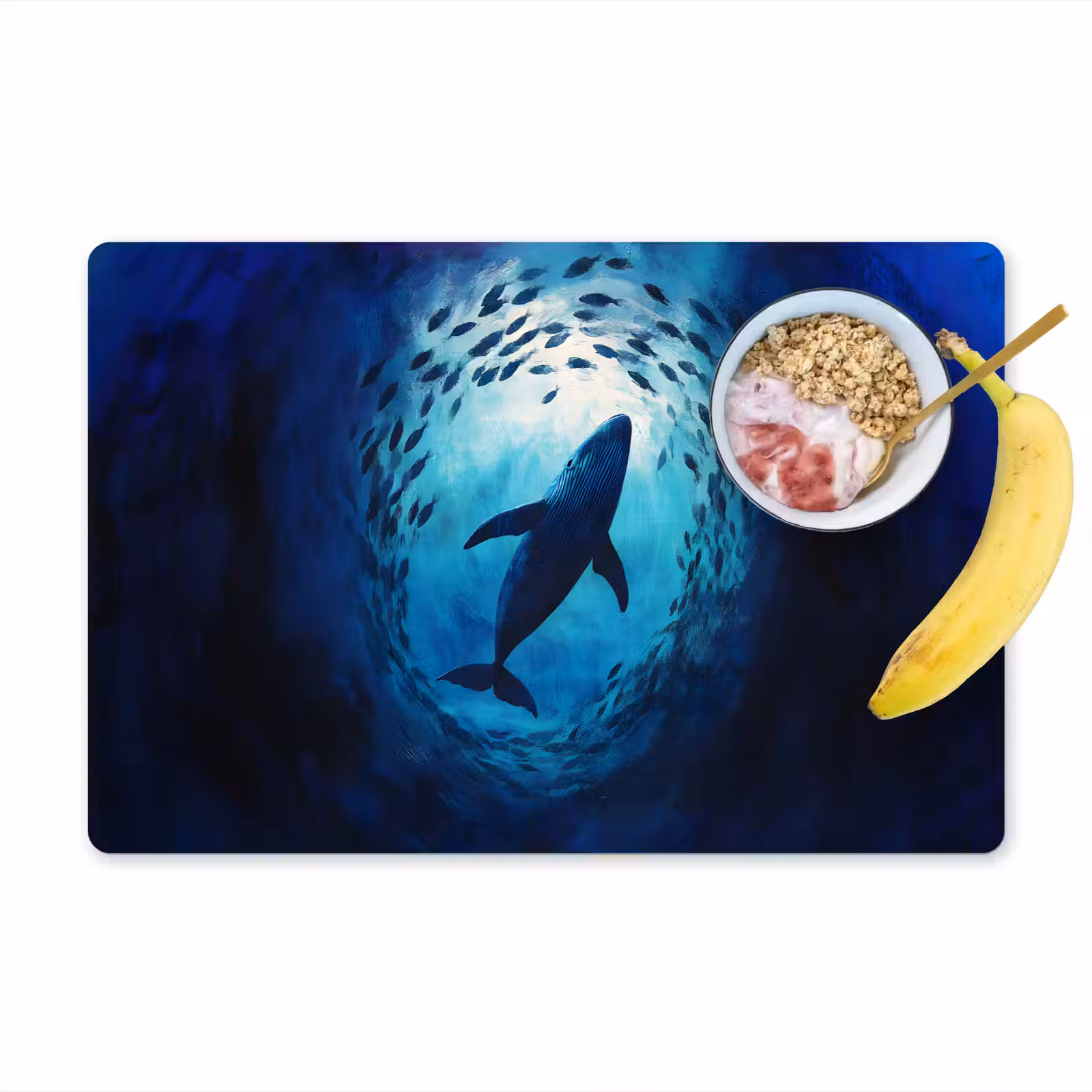 Placemat vinyl - Walvis - Vissen - Donkerblauw — 1