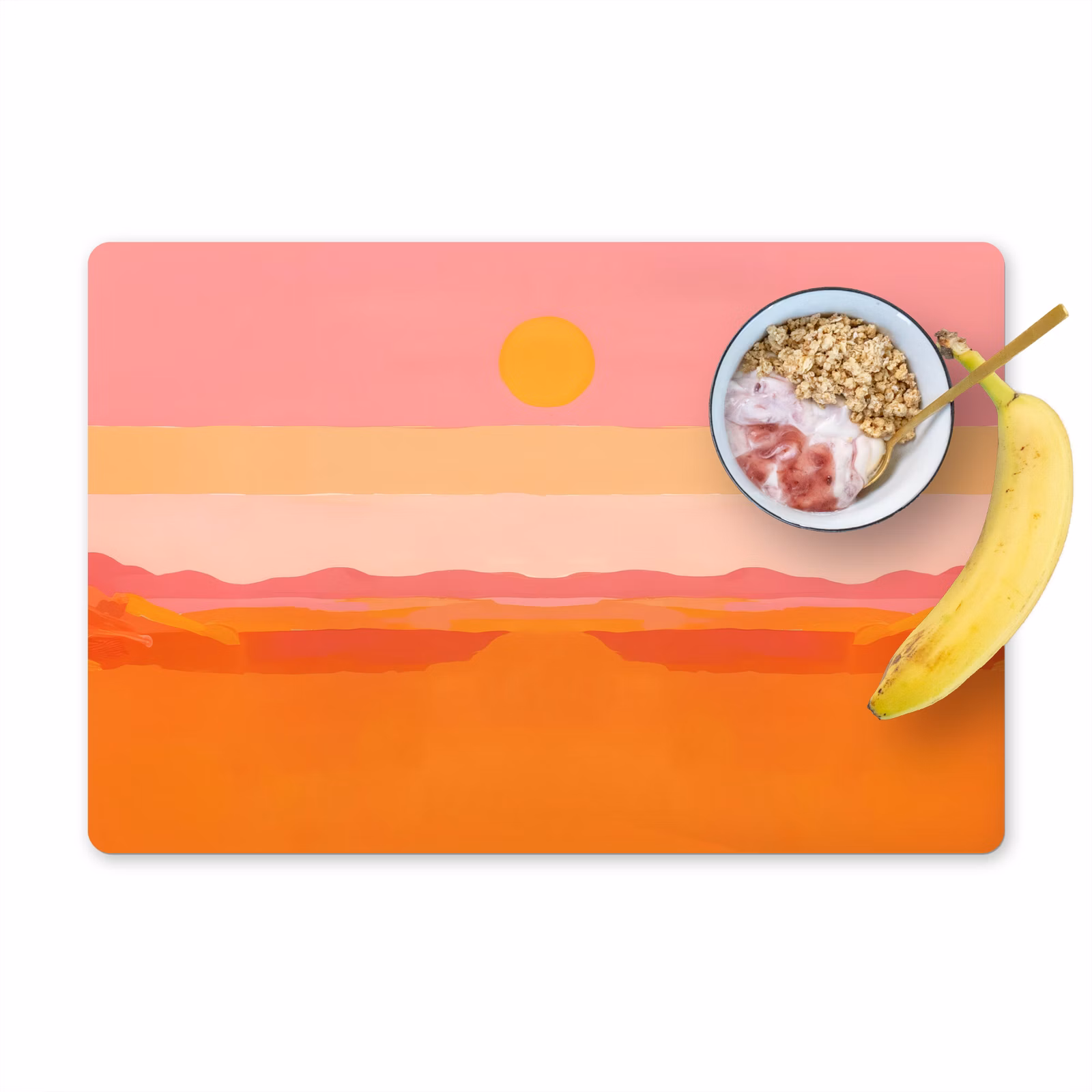 Placemat vinyl - Zon - Abstract - Landschap - Oranje — 1