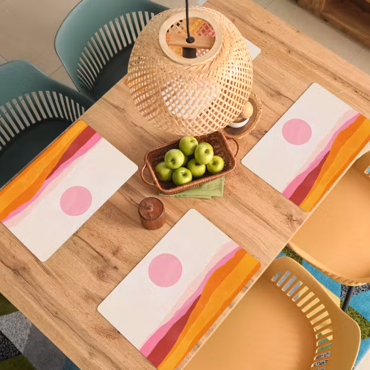 Placemat vinyl - Heuvels - Oranje - Zon - Abstract — 3