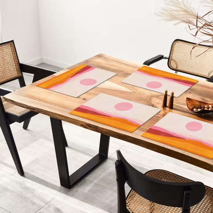 Placemat vinyl - Heuvels - Oranje - Zon - Abstract — 4