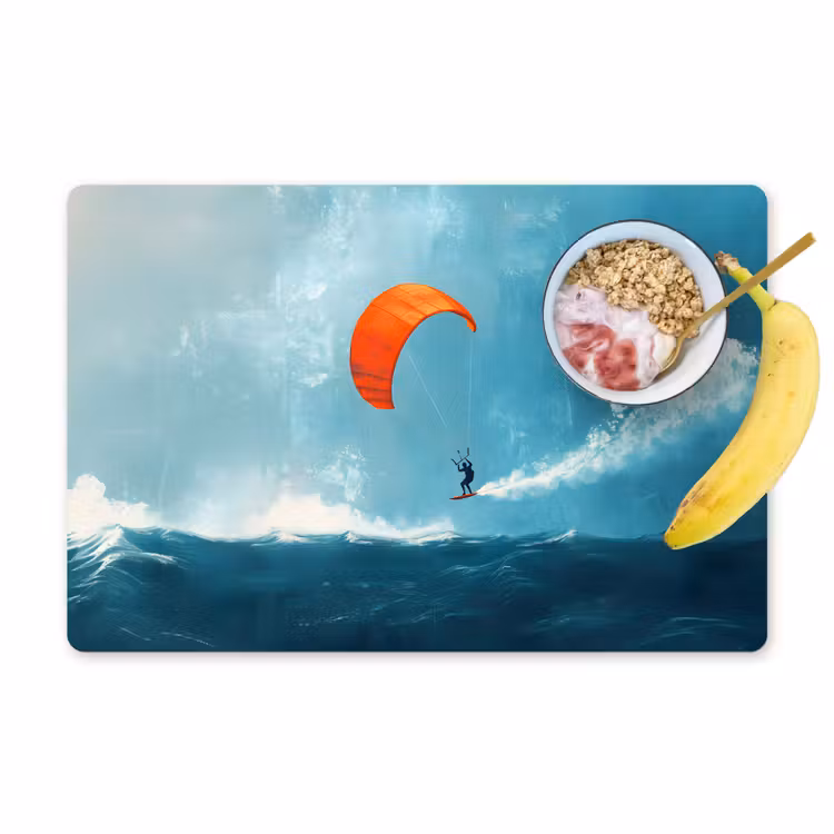 Placemat vinyl - Kitesurfer - Oranje - Zee - Lucht — 1