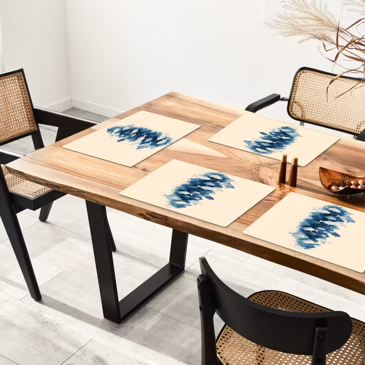 Placemat vinyl - Vissen - Minimalistisch - Blauw — 4