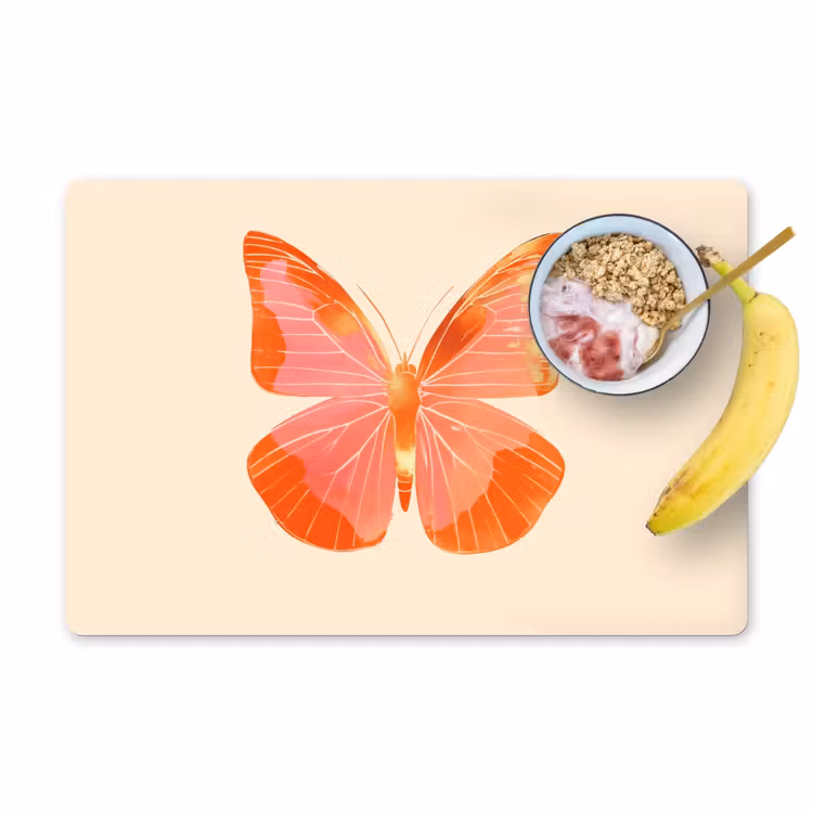 Placemat vinyl - Vlinder - Minimalistisch - Roze — 1