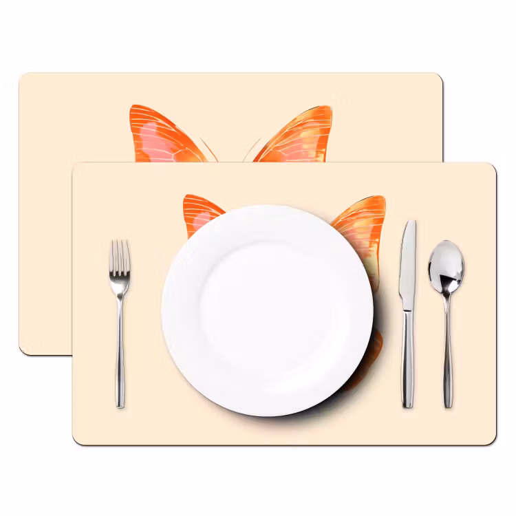 Placemat vinyl - Vlinder - Minimalistisch - Roze — 2