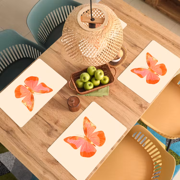 Placemat vinyl - Vlinder - Minimalistisch - Roze — 3