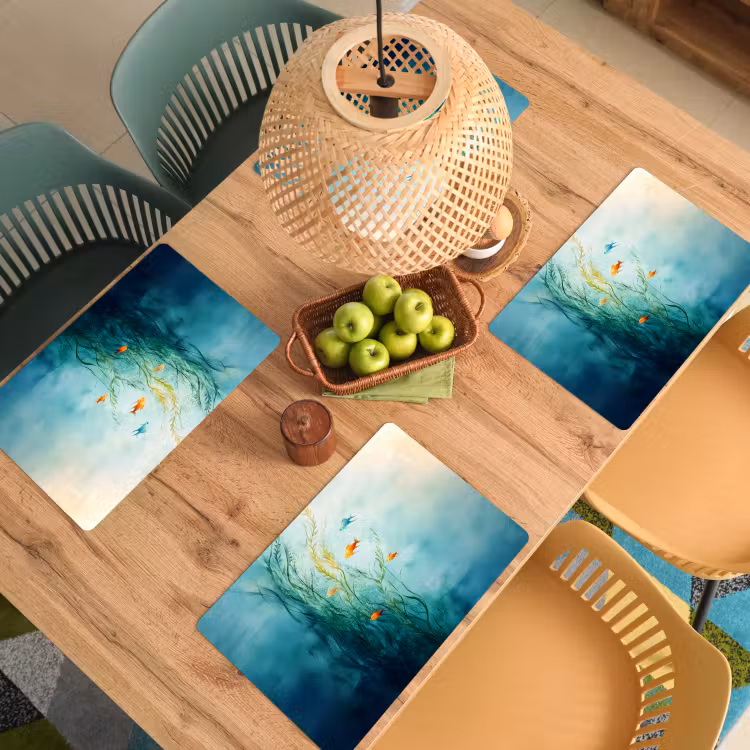 Placemat vinyl - Waterplanten - Vissen - Kleurrijk - Water — 3