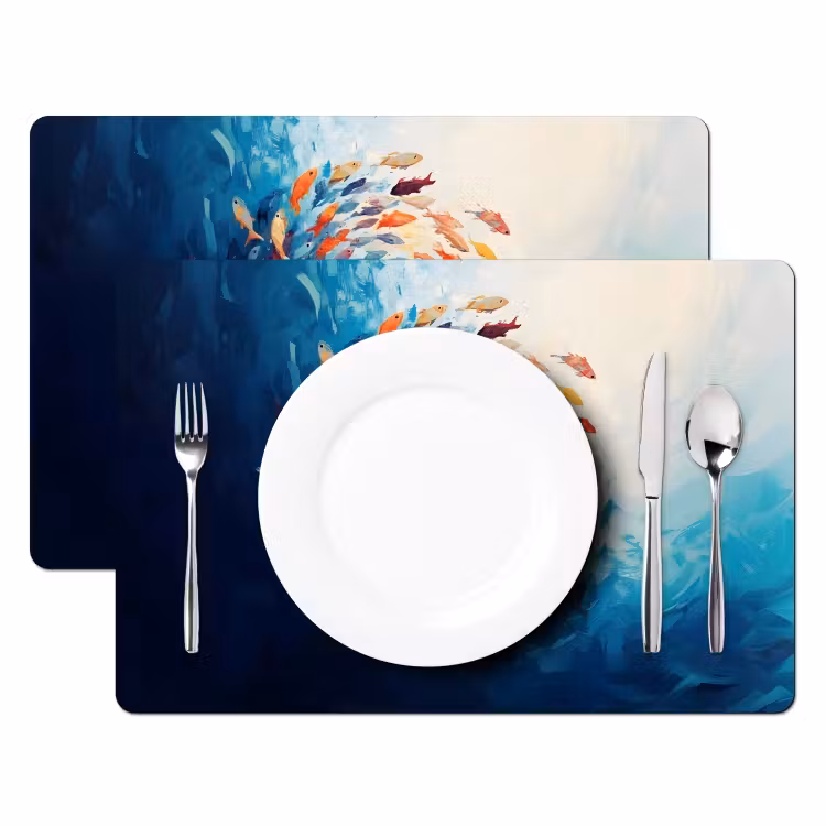 Placemat vinyl - Zee - Vissen - Kleurrijk - Dynamisch — 2
