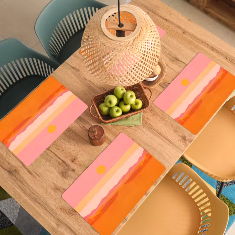 Placemat vinyl - Zon - Abstract - Landschap - Oranje — 3