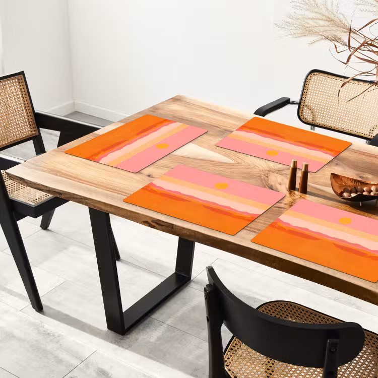 Placemat vinyl - Zon - Abstract - Landschap - Oranje — 4