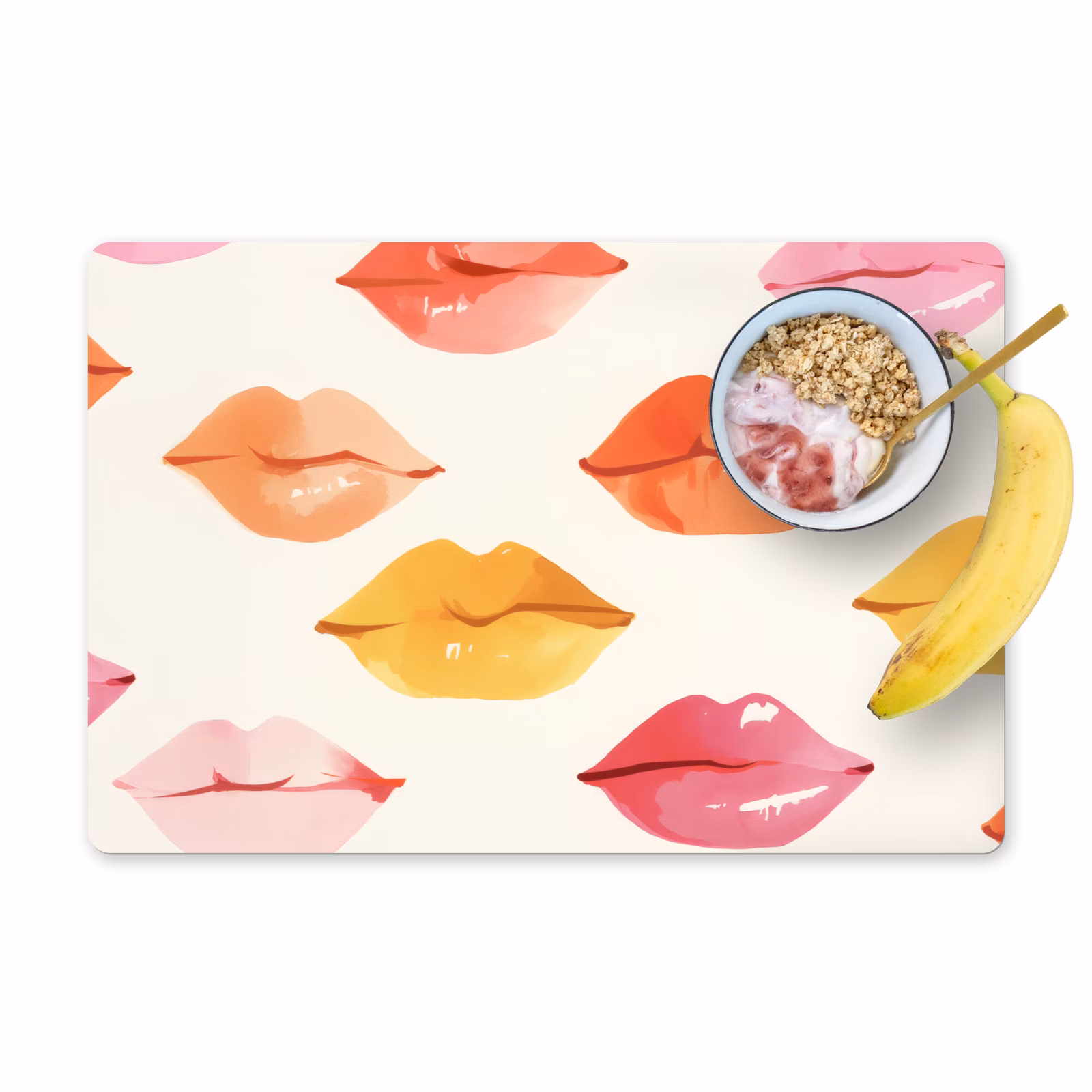 Placemat vinyl - Lippen - Kleurrijk - Glanzend — 1