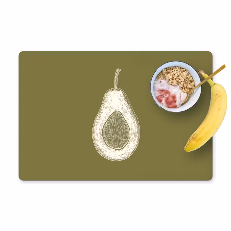 Placemat vinyl - Avocado - Minimalistisch - Illustratie - Groen — 1