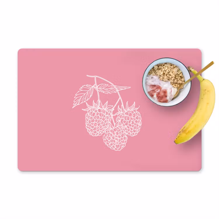 Placemat vinyl - Frambozen - Steel - Getekend - Roze — 1