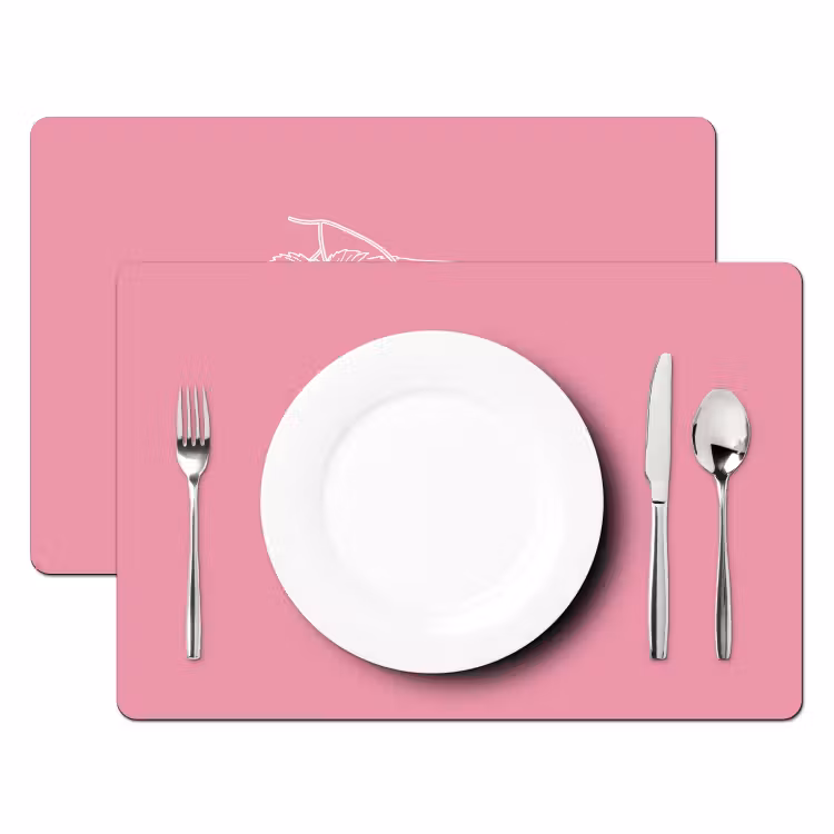 Placemat vinyl - Frambozen - Steel - Getekend - Roze — 2