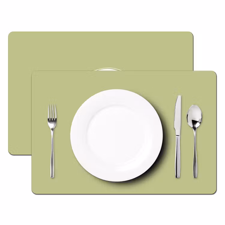 Placemat vinyl - Kiwi - Lijntekening - Minimalistisch - Groen — 2