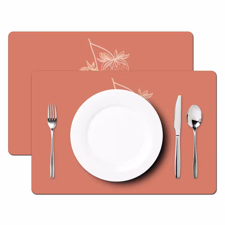 Placemat vinyl - Minimalistisch - Illustratie - Aardbei - Tak — 2
