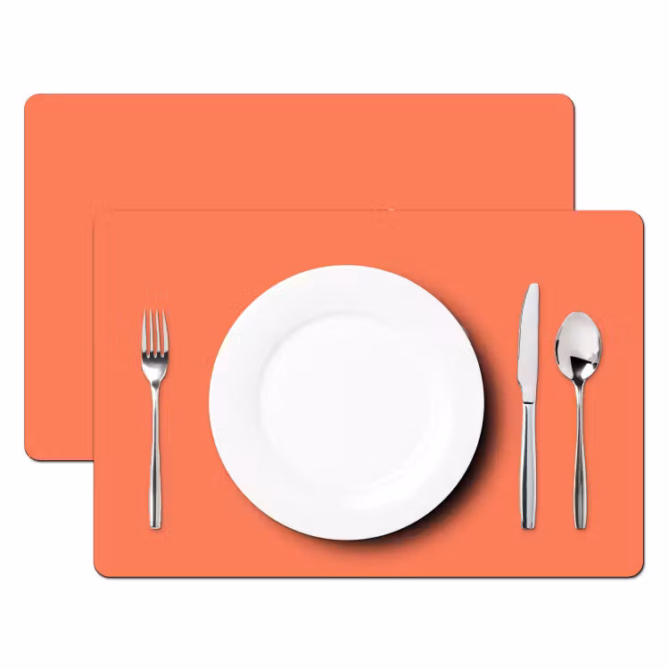 Placemat vinyl - Watermeloen - Lijnen - Koraalrood — 2