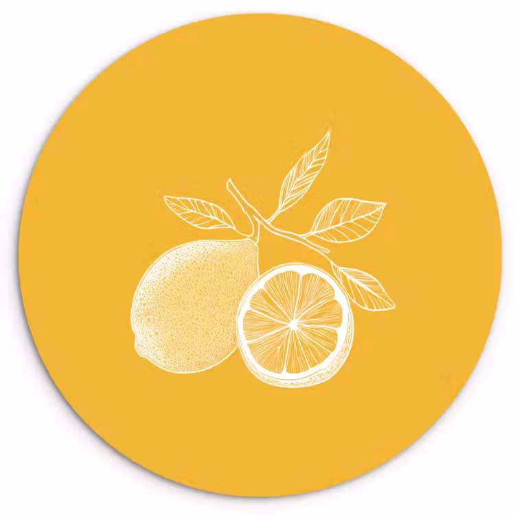 Muurcirkel - Citroenen - Illustratie - Minimalistisch - Geel — 3