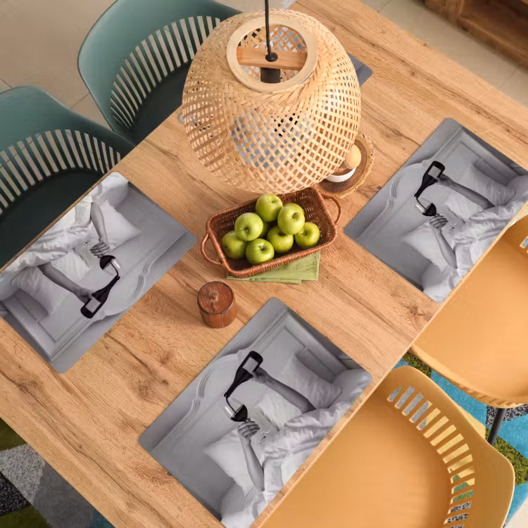 Placemat vinyl - Lakens - Armen - Wijn - Glas — 3