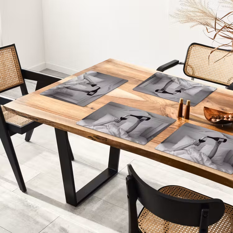 Placemat vinyl - Lakens - Armen - Wijn - Glas — 4