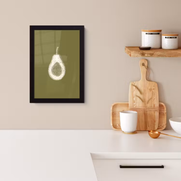 Poster met lijst - Avocado - Minimalistisch - Illustratie - Groen — 2