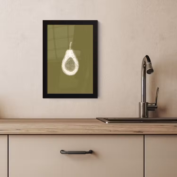 Poster met lijst - Avocado - Minimalistisch - Illustratie - Groen — 3