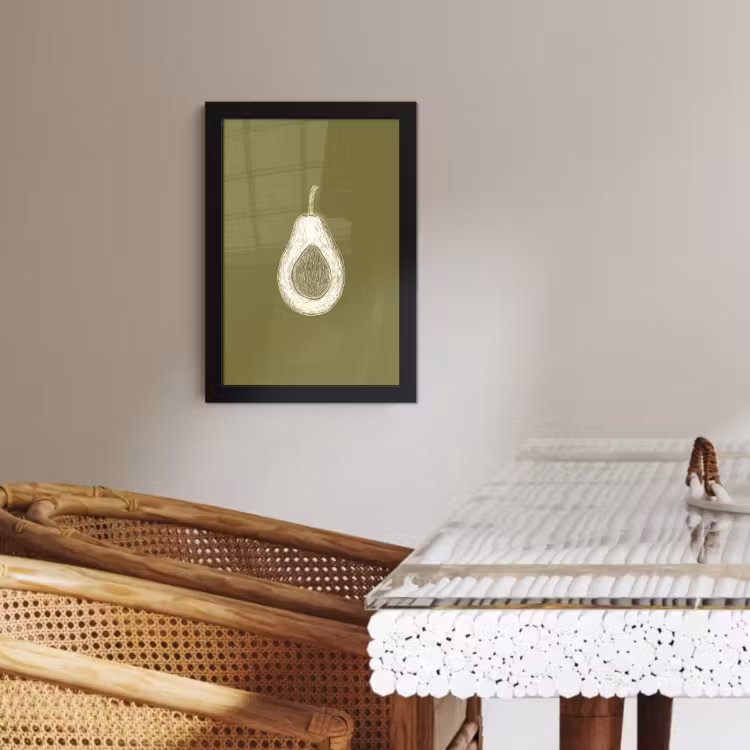 Poster met lijst - Avocado - Minimalistisch - Illustratie - Groen — 4